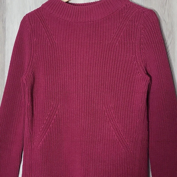 Talbots Womens Small Raspberry Knit Long Sleeve High Neck Sweater Casual Warm - Picture 7 of 7